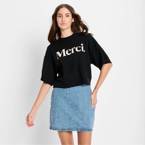 Denim Studded Mini A-Line Skirt from Future Collective NWT sz8